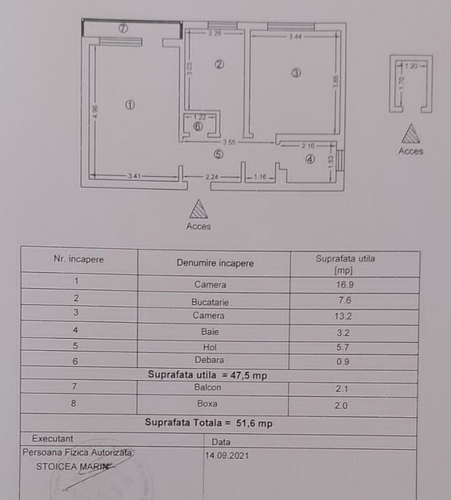 Apartament cu 2 camere decomandate in zona TOMIS III. 