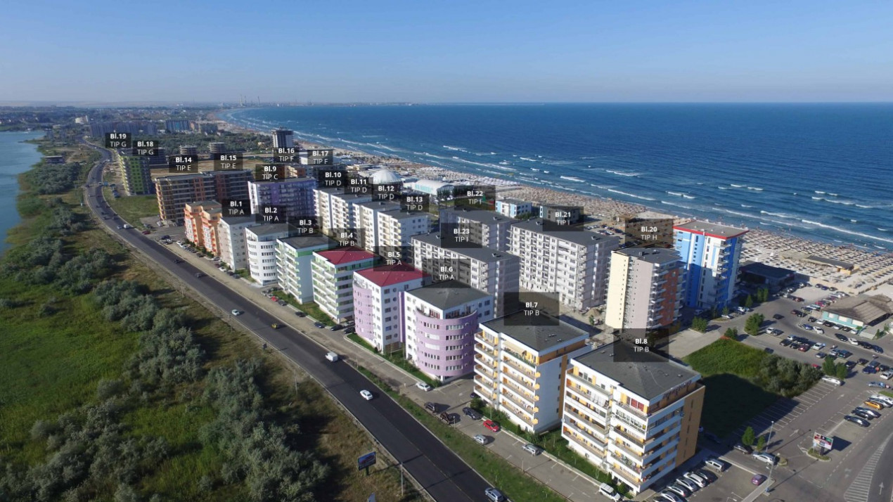 apartament cu 3 camere confort lux, in MAMAIA NORD - SUMMERLAND, frontal lac