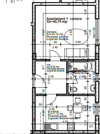 studio-ul situat in zona CET, IN BLOC NOU,