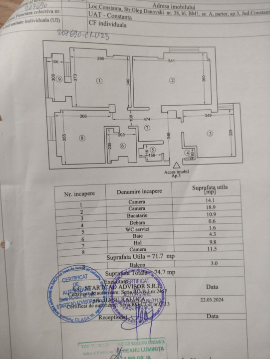 Apartament 3 camere situat in zona FALEZA NORD, BM-uri