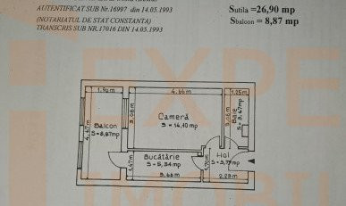 Garsoniera decomandata transformata in apartament cu 2 camere in zona POARTA 6