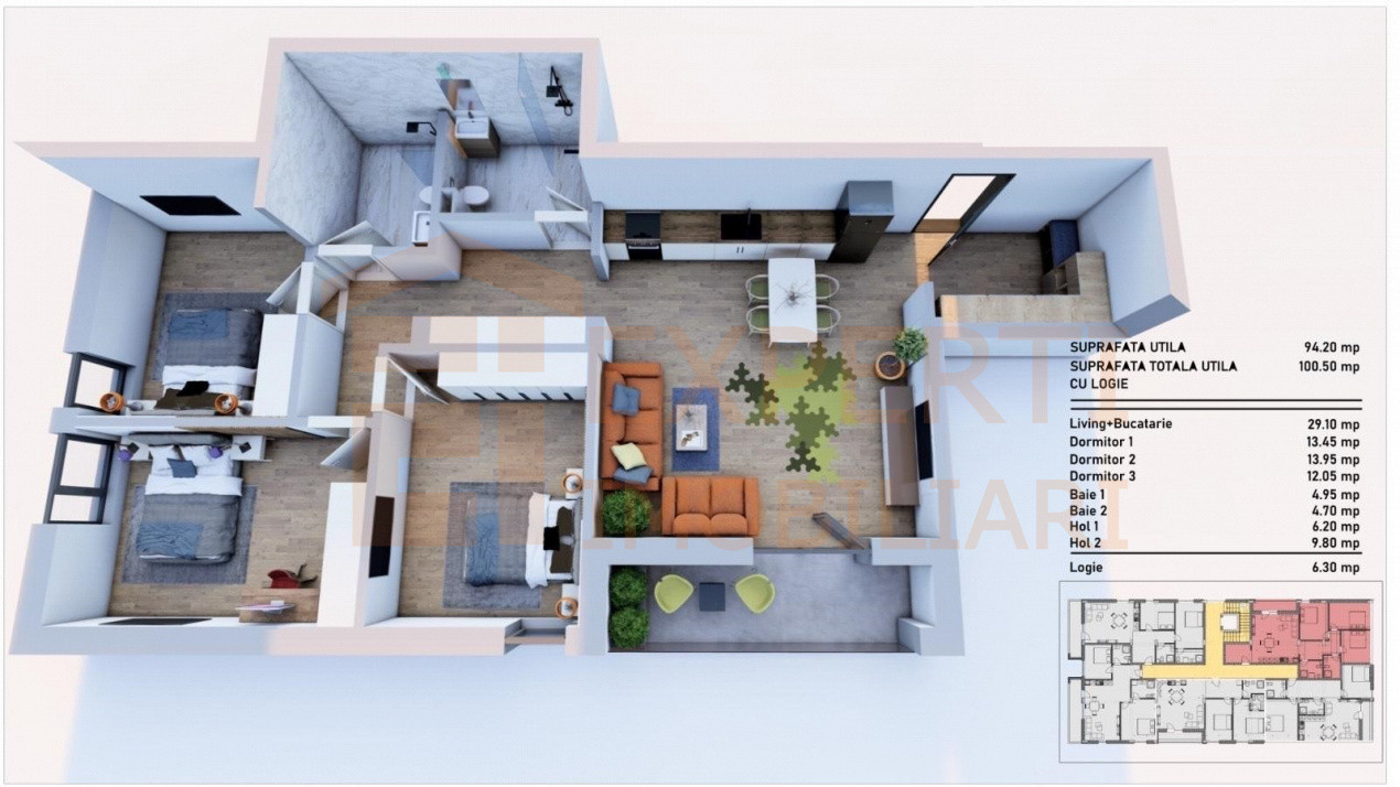 Apartament 4 camere situat in zona Tomis Plus